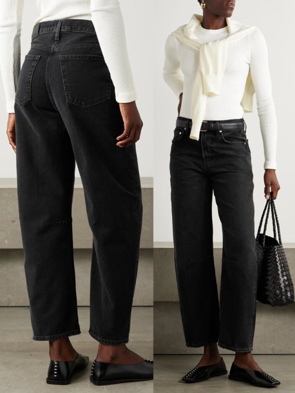 Citizens of Humanity Miro Jean Domino Black Relaxed Barrel Leg Denim NWT Size 30